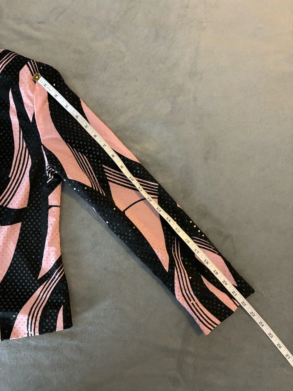 Vintage Abstract Pink & Black Zip Front Party Jacket Reflective Details - Picture 8 of 12